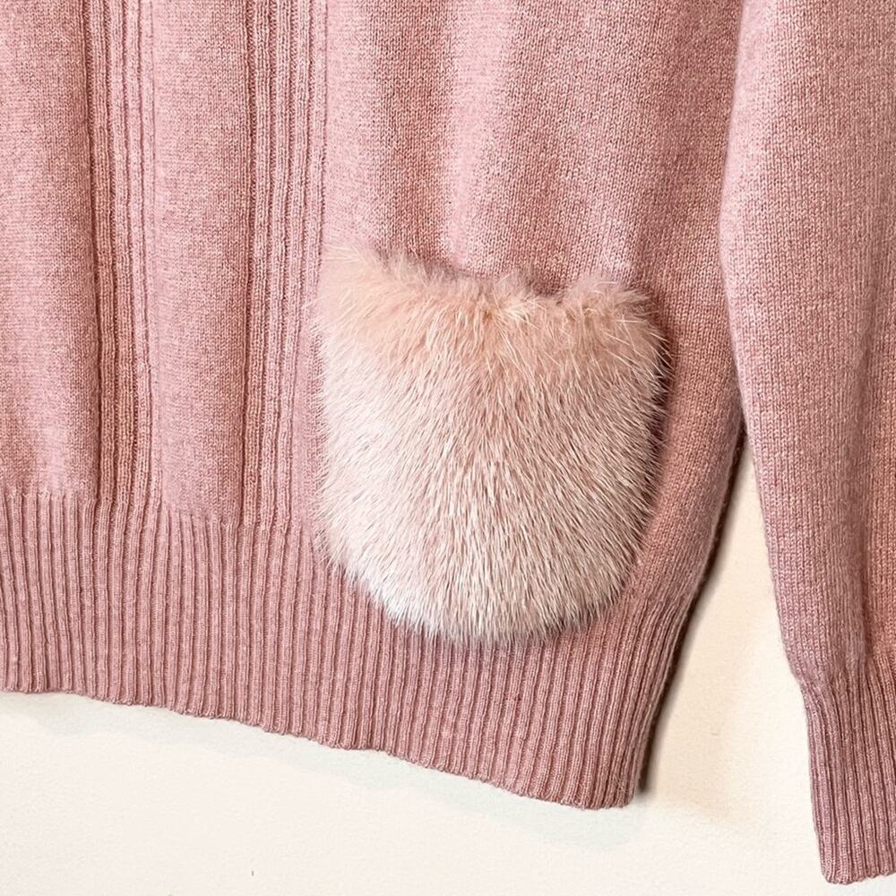 METAMORFOSI Italian Cashmere and Mink Sweater Blush Pink Size 4 (It. 40) luxury - Picture 4 of 7